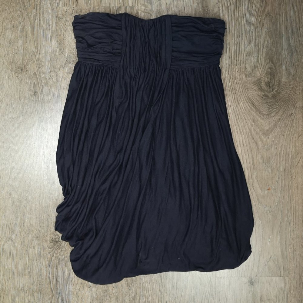 Y2K Vintage RachelRoy Strapless Grecian Asymmetrical Draped Bustier Jersey Dress